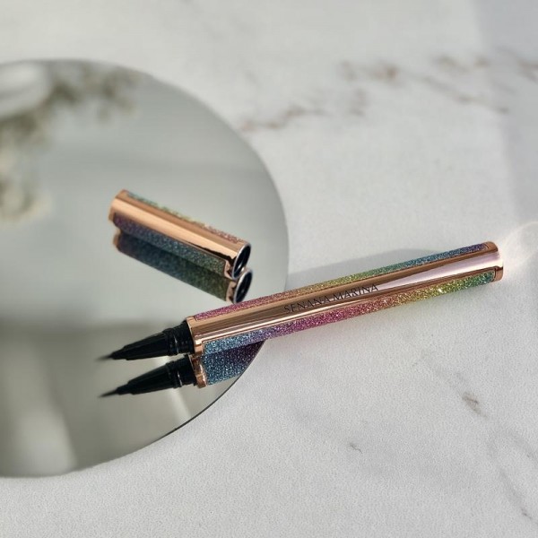 Підводка - фломастер для очей Senana Marina Eyeliner Shine Starry Sky Persistent, водостійка, чорна, 0.8 мл  