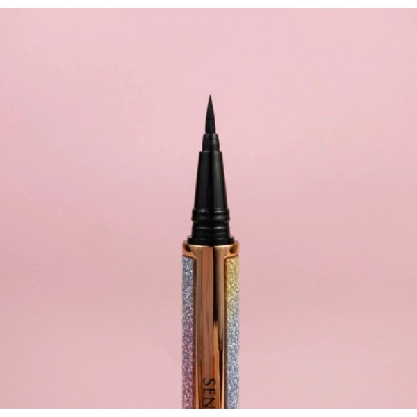 Підводка - фломастер для очей Senana Marina Eyeliner Shine Starry Sky Persistent, водостійка, чорна, 0.8 мл  