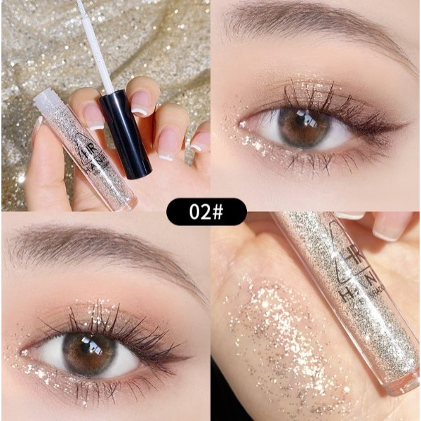 Тіні перламутрові для повік Hanru Eyeshadow, рідкі блискучі тіні для очей, 4 види