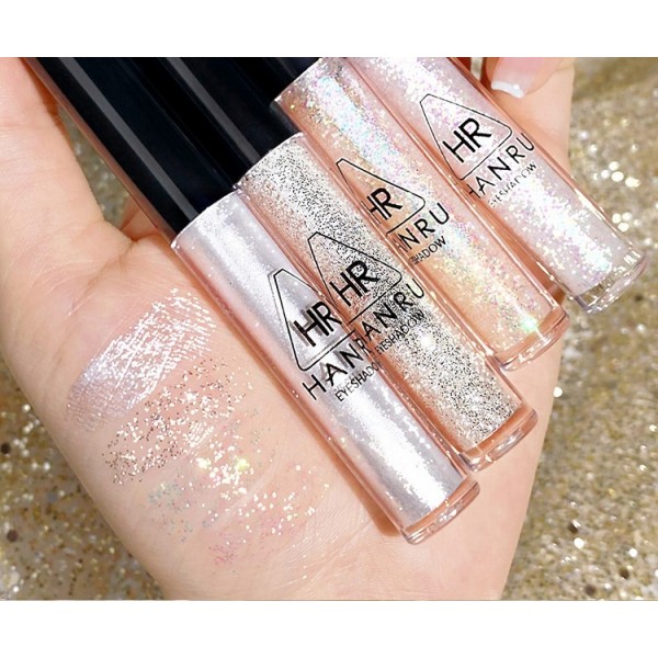 Тіні перламутрові для повік Hanru Eyeshadow, рідкі блискучі тіні для очей, 4 види