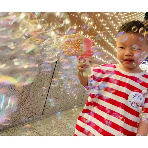 Пістолет бульбашковий Bubble Shooter Bazuka, дитячий генератор мильних бульбашок, 32 отвори, 2 кольори