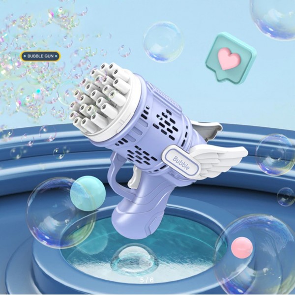 Пістолет бульбашковий Angel Bubble Gun, дитячий генератор мильних бульбашок, 23 отвори, 2 кольори