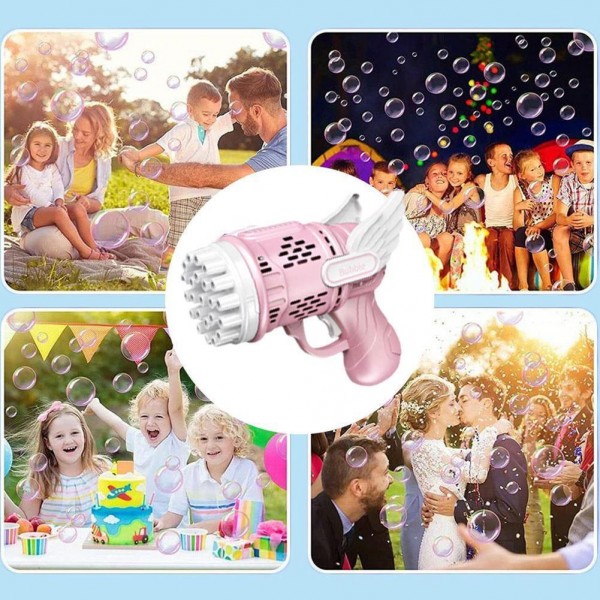 Пістолет бульбашковий Angel Bubble Gun, дитячий генератор мильних бульбашок, 23 отвори, 2 кольори