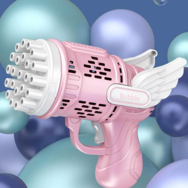 Пістолет бульбашковий Angel Bubble Gun, дитячий генератор мильних бульбашок, 23 отвори, 2 кольори