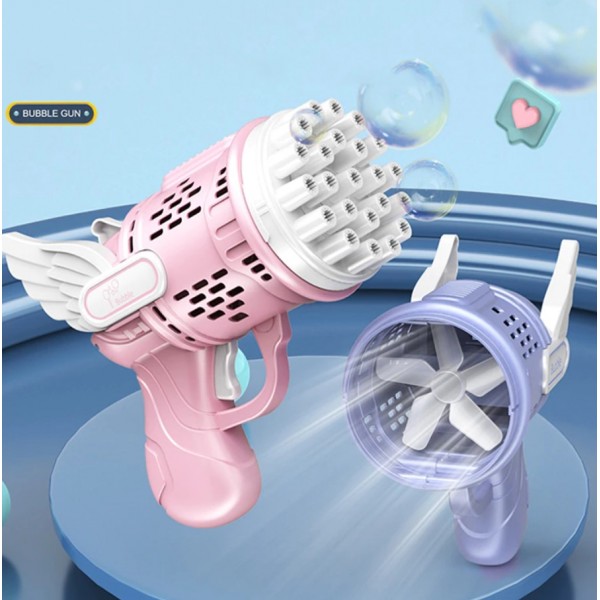 Пістолет бульбашковий Angel Bubble Gun, дитячий генератор мильних бульбашок, 23 отвори, 2 кольори