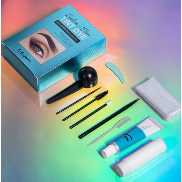 Набір для фарбування брів та вій, професійний, Lakerain Eyelash & Brow Tint Dye, колір чорний