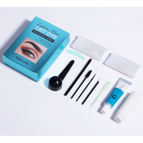 Набір для фарбування брів та вій, професійний, Lakerain Eyelash & Brow Tint Dye, колір чорний