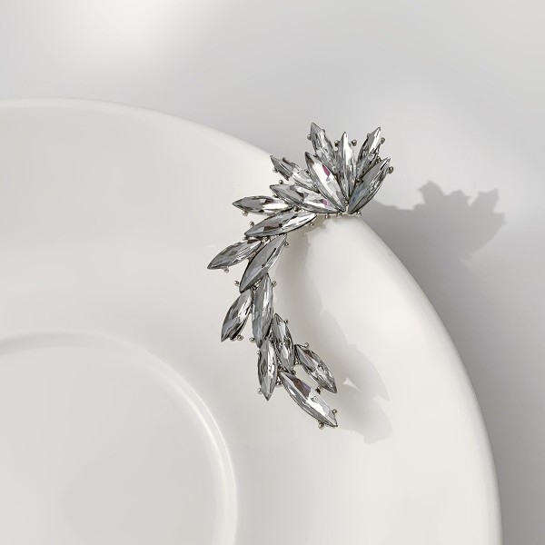 Сережки каффи "Flying crystals", на праве вухо, срібло, 1 шт