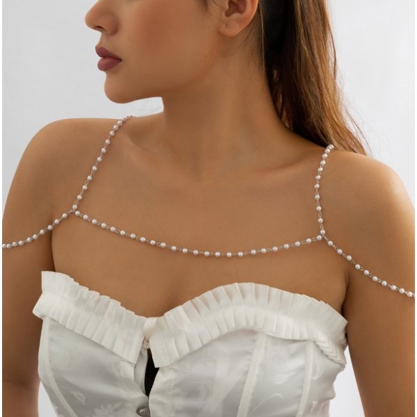 Ланцюжок на плечі в етнічному стилі "Tenderness", жіночий ланцюжок зі стразами, 2 кольори Ланцюжок на плечі в етнічному стилі "Tenderness", жіночий ланцюжок зі стразами, 2 кольори