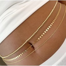 Ланцюжок багатошаровий на талію, в стилі ретро, 2 кольори