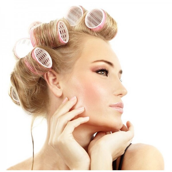 Бігуді м'які для волосся, рожеві, комплект бігудів, 4 шт