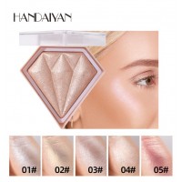 Хайлайтер для обличчя Handaiyan Diamond Glow, у вигляді діаманта, 5 кольорів