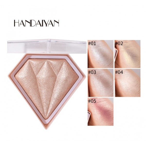Хайлайтер для обличчя Handaiyan Diamond Glow, у вигляді діаманта, 5 кольорів 