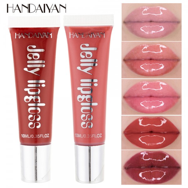 Блиск для губ Handaiyan Jelly Lip Gloss, зволожуючий прозорий блиск, 12 кольорів