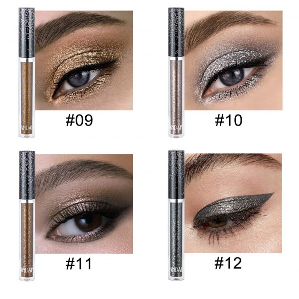 Тіні для повік перламутрові, блискучі, Handaiyan Liquid Eyeshadow, 12 кольорів