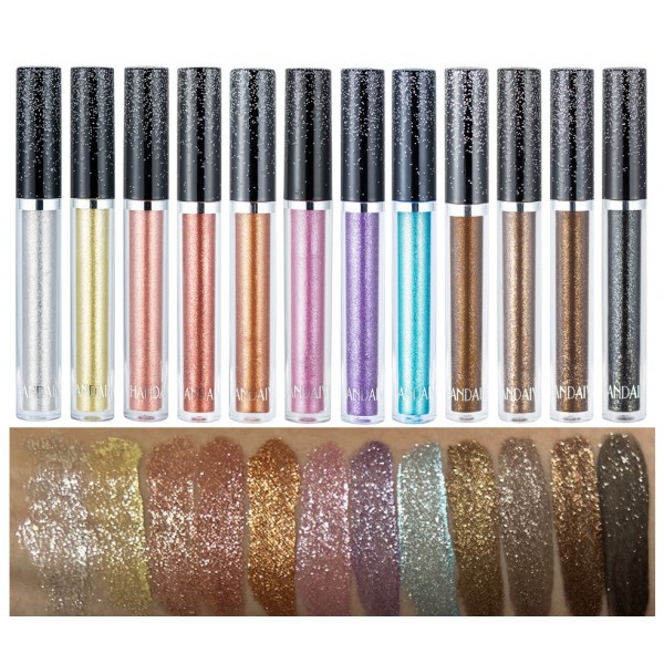 Тіні для повік перламутрові, блискучі, Handaiyan Liquid Eyeshadow, 12 кольорів