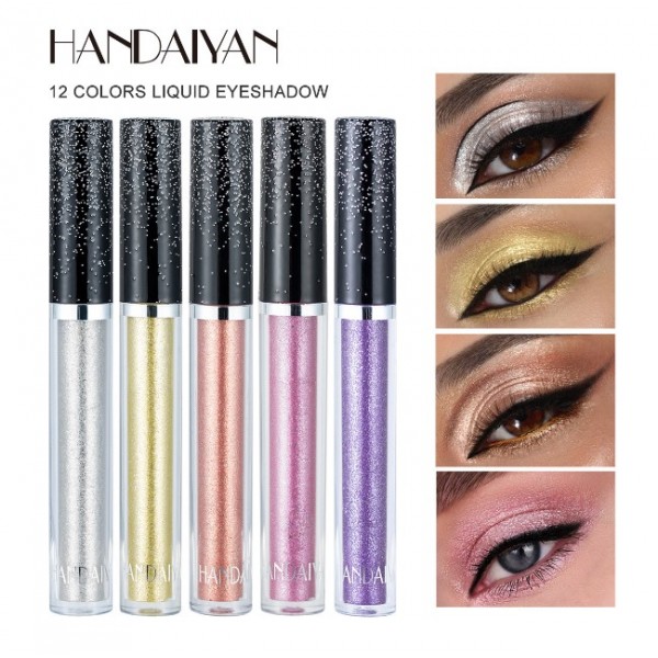Тіні для повік перламутрові, блискучі, Handaiyan Liquid Eyeshadow, 12 кольорів