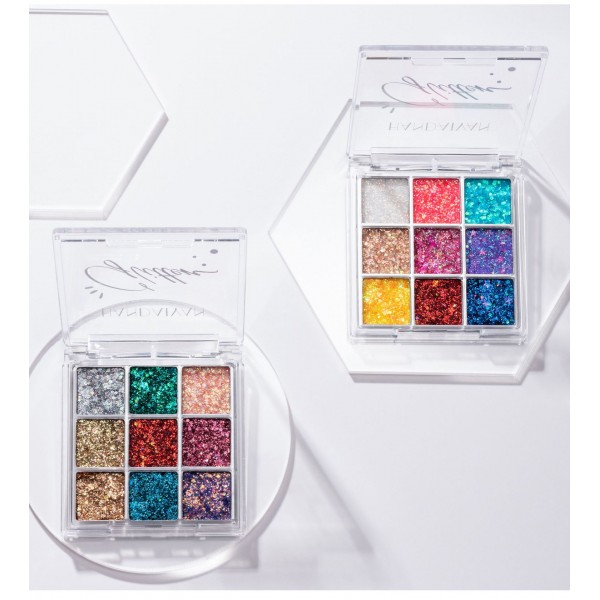 Тіні кольорові для повік, з блискітками Handaiyan Glitter Eyeshadow, палетка тіней з блискітками, глітер, 3 види