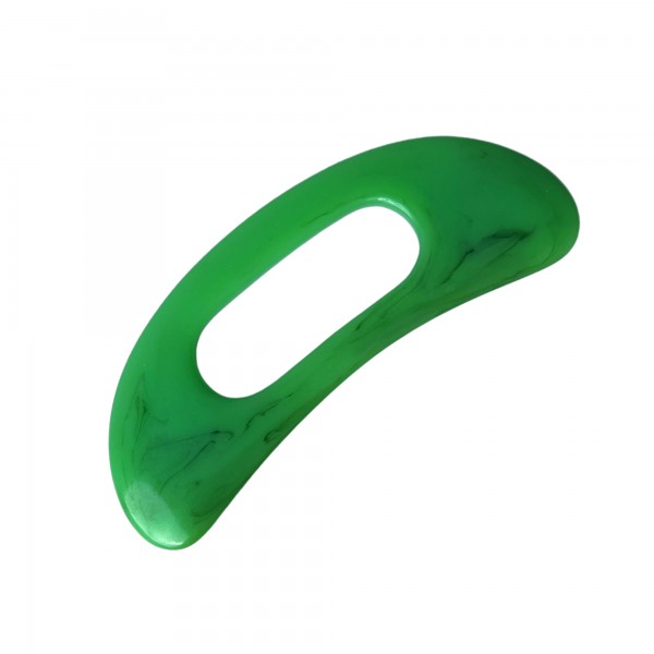 Шкребок Гуаша, пластина-масажер для Гуаша, зелена смола, 8х20 см 