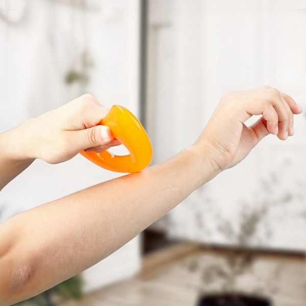 Шкребок Гуаша, пластина-масажер для Гуаша, жовта смола, 8х20 см