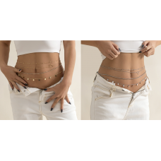 Ланцюжок на талію 4 в 1 "Stylish", золото та срібло