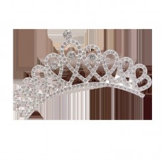 Діадема для волосся зі стразами та камінням "Crysal waves", срібло