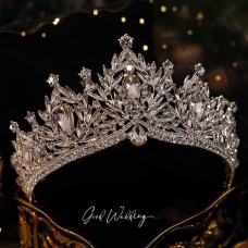 Корона на голову з камінням "Crystal",  срібло