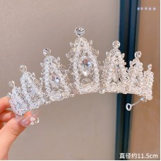 Корона на голову з камінням та кришталем "Crystal princess",  срібло