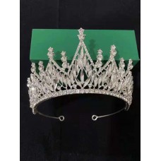 Корона на голову з камінням та стразами "Diamond Shine",  золото
