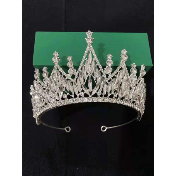 Корона на голову з камінням та стразами "Diamond Shine",  золото