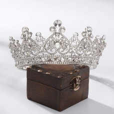 Корона на голову зі стразами "Silver Shine",  срібло