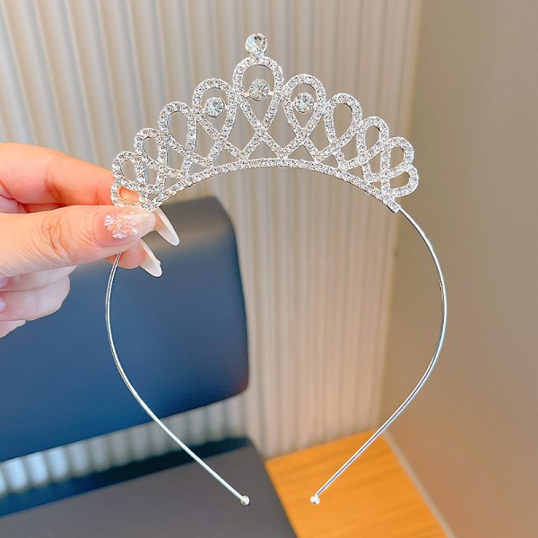 Корона обруч на голову зі стразами   "Drop of Water",  срібло