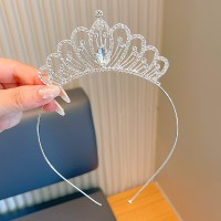 Корона обруч на голову зі стразами   "Queen's Day",  срібло