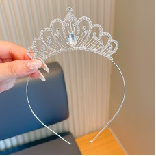 Корона обруч на голову зі стразами "Queen's Day", срібло