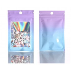 Пакет саше градієнт фіолетово-синій косметичний із замком Zip-Lock 7.5*12 см, із отвором, 10 шт