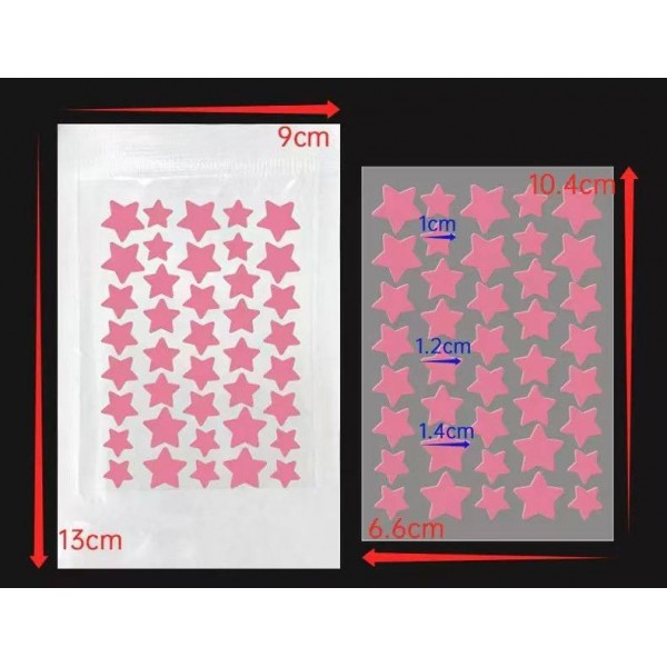 Гідроколоїдний пластир від прищів у формі зірки, рожевий, 1х40 шт