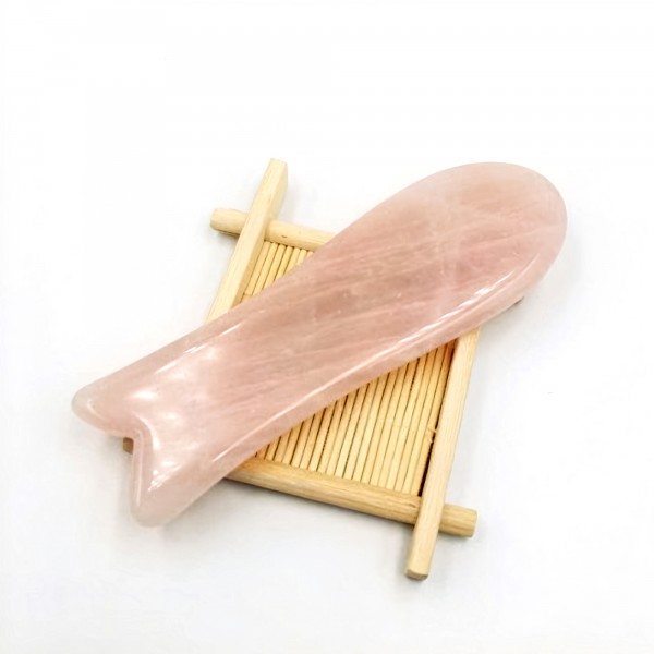 Шкребок ГуаШа Рибка з кварцу, натуральний кварцовий масажер ГуаШа (12 х 4 см)