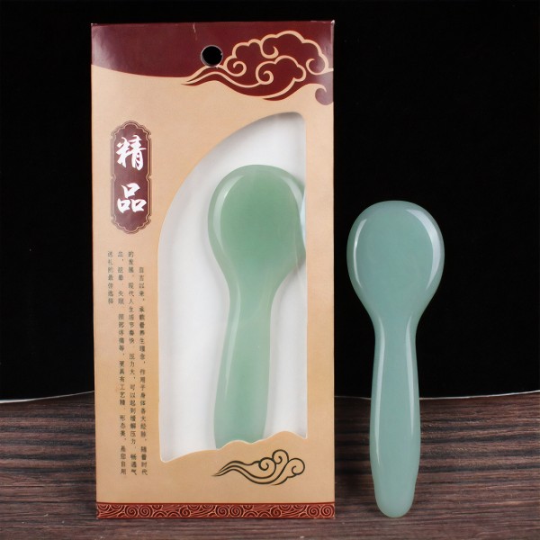 Шкребок Гуаша, Ложечка Кругла, зелене скло, 3х10,8 см