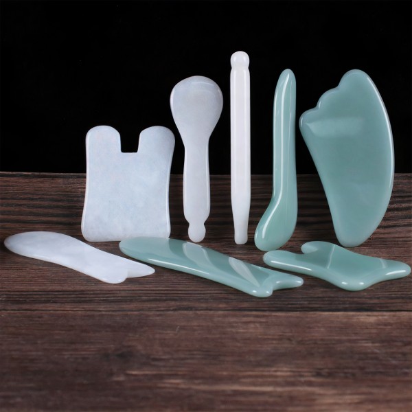 Шкребок Гуаша, Ложечка Кругла, зелене скло, 3х10,8 см