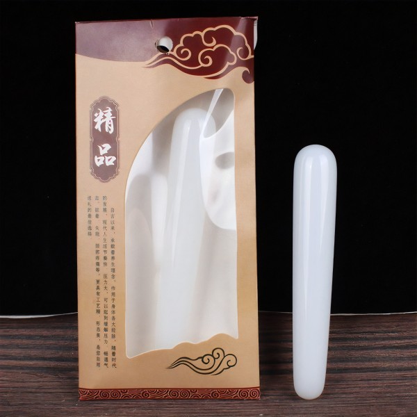 Шкребок Гуаша, Акупунктурна Плоска Палочка, біле скло, 2х11 см