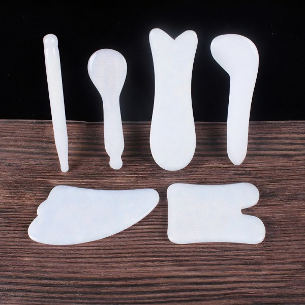 Шкребок Гуаша, Акупунктурна Плоска Палочка, біле скло, 2х11 см