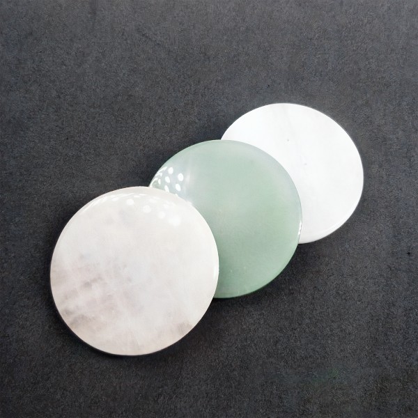 Шкребок Гуаша "Коло" з авантюрину, натуральний авантюриновий круглий масажер гуаша, діаметр 5 см