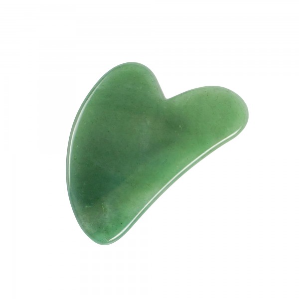 Шкребок Гуаша, "Галочка", з авантюрину, натуральний авантюриновий масажер Гуаша, 5,3х8,3 см