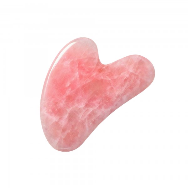 Шкребок Гуаша, "Галочка", з рожевого кварцу, натуральний кварцовий масажер Гуаша, 5,5х8 см