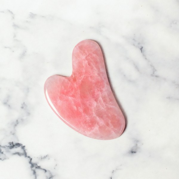 Шкребок Гуаша, "Галочка", з рожевого кварцу, натуральний кварцовий масажер Гуаша, 5,5х8 см