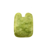 Шкребок гуаша Маєчка/Зайчик, зелений нефрит, 5,5х9 см