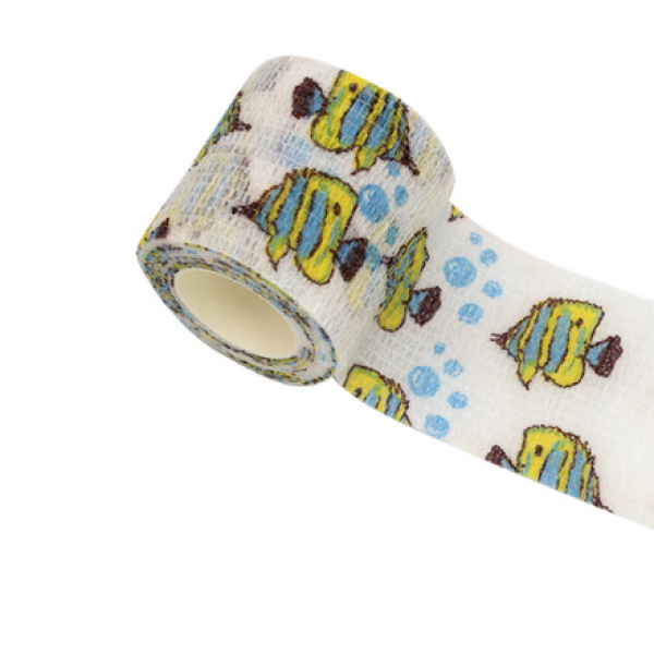 Бинт еластичний Coban 5 см, Золота рибка, фіксуючий, самозакріплюючий, бинт Кобан, самоклеючий, аутоадгезійний бинт, 5 см х 4,5 м