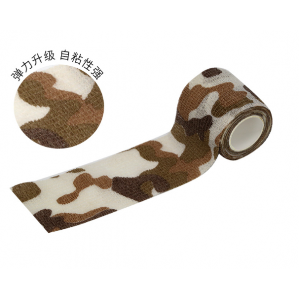 Бинт еластичний Coban 5 см, Коричневий камуфляж, фіксуючий самозакріплюючий, бинт Кобан, самоклеючий, аутоадгезійний бинт, 5 см х 4,5 м