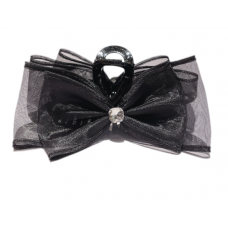 Шпилька для волосся з бантом і стразами, затискач для волосся з бантом і стразами, чорний
