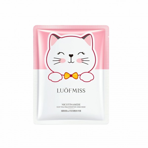 Маска-рукавички для рук Luofmiss Nicotinamide Goat Milk з козиним молоком та нікотінамідом, упаковка 3 шт